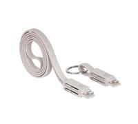 Mars Gaming MCA-ECO, Pack 2x Cables de Carga ECO Fibra de Trigo, Cable USB 1m + Cable Llavero Magnético, Transferencia Datos y Carga Rápida 3.1A 50W, Cable Antienredos USB-C/USB-A/MicroUSB/Lightning