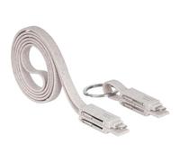 Mars Gaming MCA-ECO, Pack 2x Cables ECO Fibra de Trigo, 1m USB-C/USB-A, Llavero Magnético, Transferencia de Datos y Carga Rápida 3.1A 50W, Antienredos