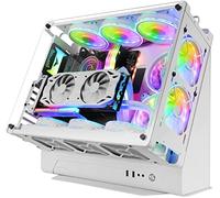 Mars Gaming MCB, Caja Gaming Custom Premium con Formato Frontal, hasta 10 Ventiladores, Doble Cámara Modular, Soporte Refrigeración Líquida, Cristal Templado, Blanco
