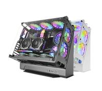 Mars Gaming MCB, Caja Gaming Custom Premium con Formato Frontal, hasta 10 Ventiladores, Doble Cámara Modular, Soporte Refrigeración Líquida, Cristal Templado, Blanco