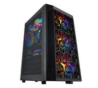 Mars Gaming MCMESH, Caja PC Gaming Compacta MicroATX, Diseño Frontal Total Mesh, 3 Ventiladores FRGB 120mm, Cristal Templado, Negro