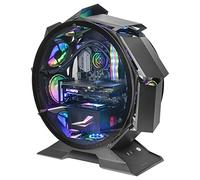 Mars Gaming MCORB, Caja PC Gaming Micro-ATX XL, Diseño Circular Custom, Doble Cristal Templado, Chasis PC, Negro
