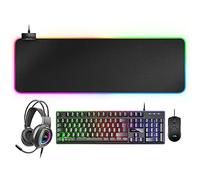 Mars Gaming MCPEXFR, Combo Teclado H-Mech+Ratón+Auriculares RGB+Alfombrilla RGB XXL, FR