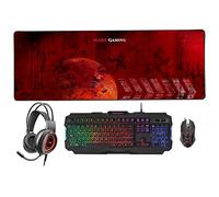 Mars Gaming MCPRGB2FR, Combo Gaming Teclado y Ratón +Alfombrilla XXL+ Cascos, FR