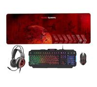 Mars Gaming MCPRGB2FR, Combo Gaming Teclado y Ratón +Alfombrilla XXL+ Cascos, FR