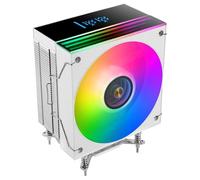 Mars Gaming MCPU-LCD, Disipador CPU 300W TDP, 6x Heatpipes HCT, Ventilador 120mm, Pantalla LCD, ARGB Dual Zone Infinity Mirror, Núcleo de Cobre Hiperbalanceado, Compatibilidad Intel y AMD, Blanco