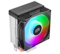 Mars Gaming MCPU-X2, Disipador CPU 150W TDP, 2x Heatpipes, Ventilador PWM FDB, Iluminación FRGB, Diseño Compacto SFF/Mini-ITX, Aletas de Aluminio, Cooler PC con Compatibilidad Intel y AMD, Negro