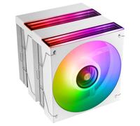 Mars Gaming MCPU-X26, Disipador CPU Dual Tower 350W TDP, 2x Ventiladores 120mm ARGB Infinity Mirror, 6 Heatpipes HCT, Núcleo de Cobre, Rodamientos FDB, Modo Silencioso, Intel LGA y AMD, Blanco