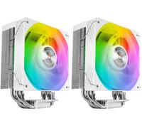Mars Gaming MCPU-X4ARGB, Disipador CPU 220W TDP, 4x Heatpipes HCT Nueva Generación, Ventilador PWM SI Extreme-Silent ARGB 120mm, Núcleo de Cobre Hiperbalanceado, Compatibilidad Intel y AMD, Blanco