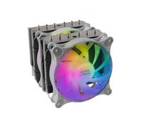 Mars Gaming MCPU-XT, Disipador CPU, Doble Torre Refrigeración, 6 Heatpipes HCT, TDP 300 W, 2 Ventiladores ARGB PWM 12 cm, Blanco