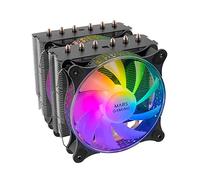 Mars Gaming MCPU-XT, Disipador CPU, Doble Torre Refrigeración, 6 Heatpipes HCT, TDP 300 W, 2 Ventiladores ARGB PWM 12 cm, Negro