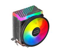 Mars Gaming, MCPU33, Disipador CPU Dual FRGB, 3 Heatpipes HCT, TDP 140W, Ventilador Ultra-silencioso PWM 11 cm, Color Negro