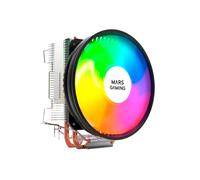 Mars Gaming MCPUARGB, Disipador CPU 130W TDP, 2x Heatpipes HCT, Ventilador 90mm Auto CHROMA RGB, Silencioso PWM, Multisocket Intel y AMD