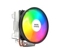 Mars Gaming MCPUARGB, Disipador CPU 130W TDP, 2x Heatpipes HCT, Ventilador 90mm Auto CHROMA RGB, Silencioso PWM, Multisocket Intel y AMD