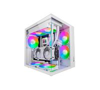 Mars Gaming MCV-ONE, Caja Gaming ATX, Doble Cristal Templado Continuo, Ventilador Trasero FRGB 12cm, Estructura Doble Cámara, Semitorre PC Compacta, Soporte Refrigeración Líquida hasta 240mm, Caja PC