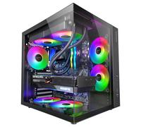 Mars Gaming MCV-ONE, Caja Gaming ATX, Doble Cristal Templado Continuo, Ventilador Trasero FRGB 12cm, Estructura Doble Cámara, Semitorre PC Compacta, Soporte Refrigeración Líquida hasta 240mm, Caja PC
