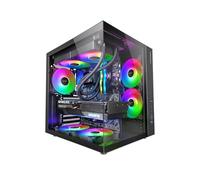 Mars Gaming MCV-One, Caja Gaming ATX, Doble Cristal Templado Continuo, Ventilador Trasero FRGB 12cm, Estructura Doble Cámara, Semitorre PC Compacta, Soporte Refrigeración Líquida hasta 240mm, Negro