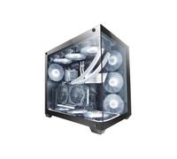 Mars Gaming MCV4, Torre Gaming Custom XXL E-ATX, Ventana Cristal Templado Lateral y Frontal Sin Marco, Estructura Modular Doble Cámara, Negro