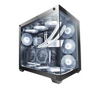 Mars Gaming MCV4, Torre Gaming Custom XXL E-ATX, Ventana Cristal Templado Lateral y Frontal Sin Marco, Estructura Modular Doble Cámara, Negro