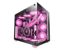Mars Gaming - MCV4 Rosa, Torre Gaming Custom XXL E-ATX, Ventana Cristal Templado Lateral y Frontal Sin Marco, Estructura Modular