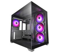 Mars Gaming MCV5, Caja PC ATX, Cristal Templado Panorámico, 4x Ventiladores ARGB 120mm, 7 Slots PCI Horizontales + 2 Slots PCI Verticales, Compatible con Placas Base de Conector Inverso, USB-C, Negro