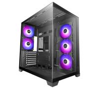 Mars Gaming MCVPRO Caja PC ATX 5X Ventiladores ARGB Diseño Panorámico | Cristal Continuo sin Marcos, Dual Rear Fan, Doble Cámara, Refrigeración Líquida hasta 360mm, ATX / MicroATX / Mini-ITX, Negro