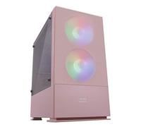 Mars Gaming MCZ,Caja PC Gaming Micro-ATX/Mini-ITX, Compacta con 2 Ventiladores FRGB, Frontal Mesh, Cámara Dual, Soporte Refrigeración Líquida, Rosa