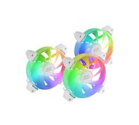 Mars Gaming - MF-3A, Kit 3x Ventiladores FDB Ultrasilenciosos 120mm, Iluminación ARGB Rainbow 360º Sin Marco, Ventialdor - MF3AW