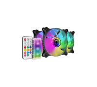 Pack 3x Ventiladores ARGB MF-3D 120mm con Mando a Distancia (Negro) - MARS-GAMING