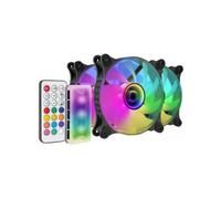 KIT 3xVENTILADOR INTERNO ARGB MARS GAMING MF-3D KIT BLACK 12x12cm ARGB EFECTO ESPEJO INFINITO MF3DKIT