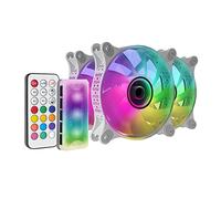 Pack 3x Ventiladores ARGB MF-3D 120mm con Mando a Distancia (Blanco) - MARS-GAMING