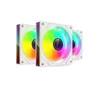 MARS GAMING MF-3DPROKIT, Kit 3x Ventiladores PWM 120mm, Iluminación ARGB Infinity Mirror 3D, Sistema Control PWM, Rodamientos FDB, Mando a Distancia y HUB, Compatibilidad Total ARGB, Blanco