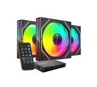 Mars Gaming Ventiladores MF-3DPROKIT Kit 3x120 mm ARGB Infinity Mirror 3D PWM FDB Negro
