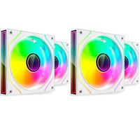 MARS GAMING MF-3DPROX2, Kit 2x Ventiladores PWM 120mm, Iluminación ARGB Triple Infinity Mirror 360°, Sistema de Control PWM, Rodamientos FDB, Ventiladores PC con Compatibilidad Total ARGB, Blanco