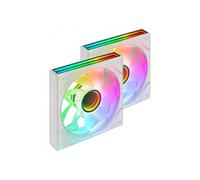 Mars Gaming MF-3DPROX2R, Kit 2x Ventiladores 120mm, Aspas Invertidas, Iluminación ARGB Triple Infinity Mirror 360°, Control PWM, Rodamientos FDB, Ventiladores PC con Compatibilidad Total ARGB, Blanco