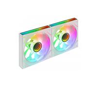 Mars Gaming MF-3DPROX2R, Kit 2x Ventiladores 120mm, Aspas Invertidas, Iluminación ARGB Triple Infinity Mirror 360°, Control PWM, Rodamientos FDB, Ventiladores PC con Compatibilidad Total ARGB, Blanco