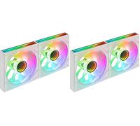Mars Gaming MF-3DPROX2R, Kit 2x Ventiladores 120mm, Aspas Invertidas, Iluminación ARGB Triple Infinity Mirror 360°, Control PWM, Rodamientos FDB, Ventiladores PC con Compatibilidad Total ARGB, Blanco