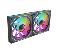 Mars Gaming MF-3DPROX2R, Kit 2x Ventiladores 120mm, Aspas Invertidas, Iluminación ARGB Triple Infinity Mirror 360°, Control PWM, Rodamientos FDB, Ventiladores PC con Compatibilidad Total ARGB, Blanco