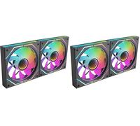 Mars Gaming MF-3DPROX2R, Kit 2x Ventiladores 120mm, Aspas Invertidas, Iluminación ARGB Triple Infinity Mirror 360°, Control PWM, Rodamientos FDB, Ventiladores PC con Compatibilidad Total ARGB, Negro