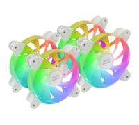 Mars Gaming MF-4A Kit 4x Ventiladores 120mm ARGB Rainbow Doble Conector 5V 3pin Blanco