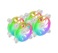 Mars Gaming MF-4A Kit 4x Ventiladores 120mm ARGB Rainbow Doble Conector 5V 3pin Blanco