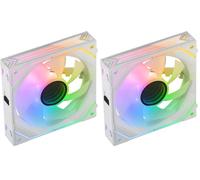 Mars Gaming MF-LINKFINITY, Ventilador Modular PWM 120mm, Sistema de Conexión LINKFINITY, Iluminación Infinity Mirror ARGB 360º, Ultra-silencioso 12dB, Blanco (Paquete de 2)