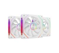 Mars Gaming MF-LINKFINITYKIT2, Kit 3x Ventiladores Modulares PWM 120mm, Iluminación ARGB Infinity Mirror, Sistema Modular LINKFINITY y Conexión Magnética, Configuración Flexible 2+1 Sin Cables, Blanco