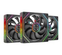 Mars Gaming MF-LINKFINITYKIT2, Kit 3x Ventiladores Modulares PWM 120mm, Iluminación ARGB Infinity Mirror, Sistema Modular LINKFINITY y Conexión Magnética, Configuración Flexible 2+1 Sin Cables, Pack