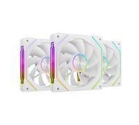 Mars Gaming MF-LINKFINITYKIT2R, Kit 3x Ventiladores Modulares PWM 120mm con Aspas Invertidas, Iluminación ARGB Infinity Mirror, Sistema Modular LINKFINITY Magnético, Configuración Flexible 2+1, Blanco