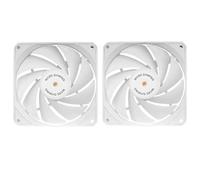 Mars Gaming MF-NCLX2, Kit 2x Ventiladores Ultrasilenciosos 120mm, Diseño Aspas Híbridas, Ventiladores 2en1 con Rodamiento FDB de Cobre Hiperbalanceado, Sistema Conexión PWM, Pads Antivibración, Blanco