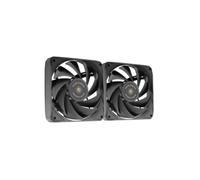 Mars Gaming MF-NCLX2, Kit 2x Ventiladores Ultrasilenciosos 120mm, Diseño Aspas Híbridas, Ventiladores 2en1 con Rodamiento FDB de Cobre Hiperbalanceado, Sistema Conexión PWM, Pads Antivibración, Negro