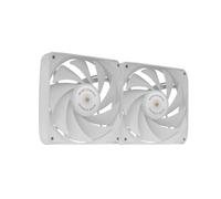 Mars Gaming MF-NCLX2, Kit 2x Ventiladores Ultrasilenciosos 120mm, Diseño Aspas Híbridas, Ventiladores 2en1 con Rodamiento FDB de Cobre Hiperbalanceado, Sistema Conexión PWM, Pads Antivibración, Blanco