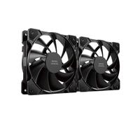 Mars Gaming MF-PWMX2, Kit 2 Ventiladores 120mm, Ultra silenciosos FDB 12dB, Sistema Anti-vibraciones, Sistema PWM, Negro