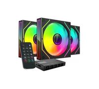 Mars Gaming Ventiladores MF-3DPROKIT Kit 3x120 mm ARGB Infinity Mirror 3D PWM FDB Negro